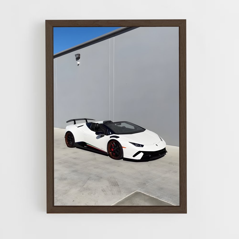 Poster Huracan Blanche – affiche Lamborghini (vue 5)